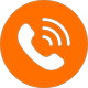 Знак телефонной трубки в круге, оранжевый, с прозрачным фоном